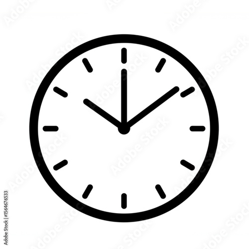 A simplistic analog clock face marking 1:50, perfect for designs related to time management, schedules, and deadlines.