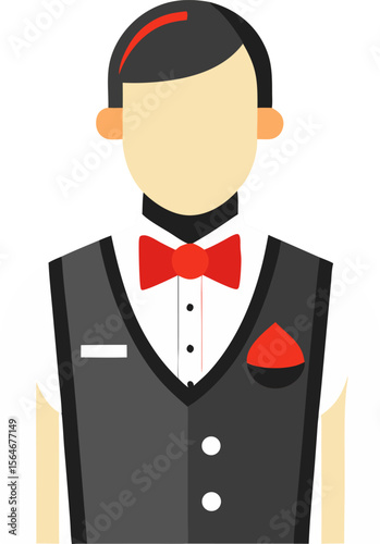 man in Waiter Uniform