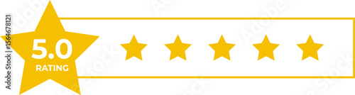5 star rating icon. Customer review symbol for  product or service. Vector illustration