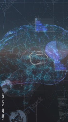 Animation of human brain with digital interface data processing