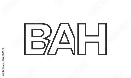 BAH logo design template with strong and modern bold text. Initial based vector logotype featuring simple and minimal typography. Trendy company identity.