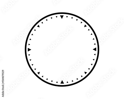 Clean minimalist clock face template in black and white.  Perfect for design projects, presentations, time management concepts, or illustrative purposes. Timeless design.