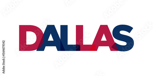 Dallas, Texas, USA typography slogan design. America logo with graphic city lettering for print and web.