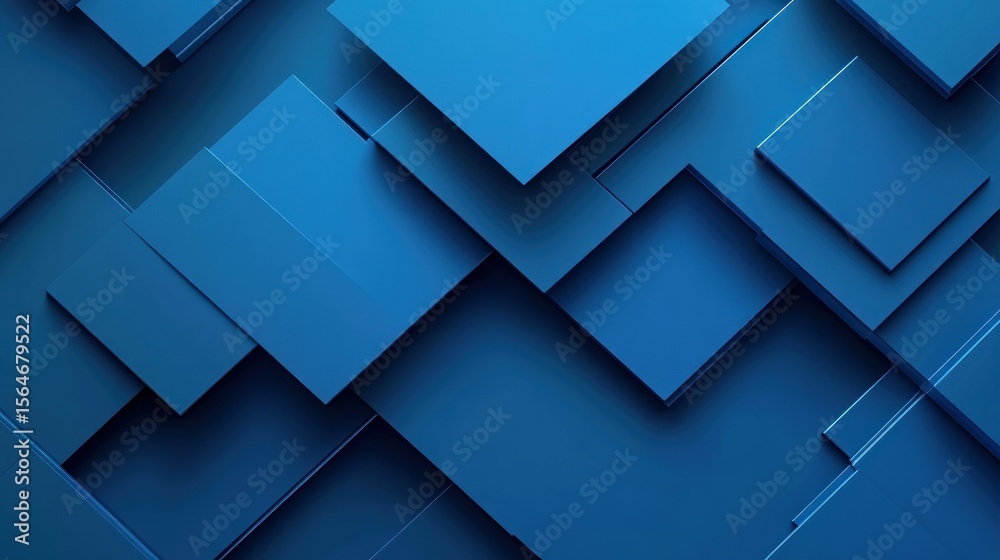 Fototapeta premium Abstract blue and white tiled wall with geometric line patterns for a futuristic digital design