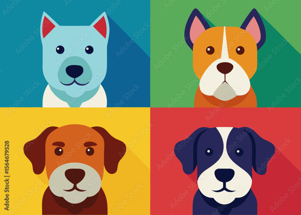 4 Dog Icon Set – Vector Pet Silhouettes for Animal Design, Web, and Print Use
4 Dog Icon Set – Vector Pet Silhouettes for Animal Design, Web, and Print Use