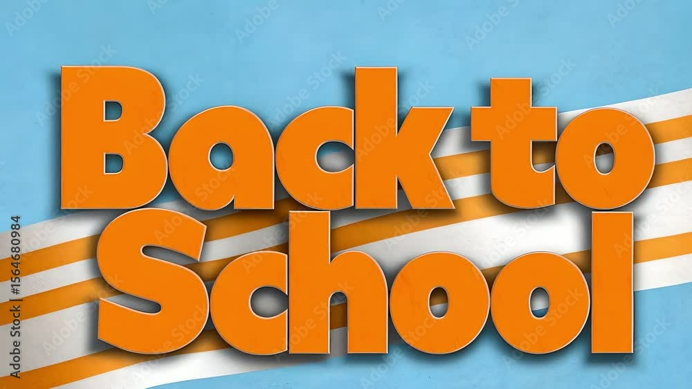 Back to school text animation for educational content, school promotions, teacher resources, and back-to-school marketing campaigns. Animated typography with vibrant colors and dynamic motion.