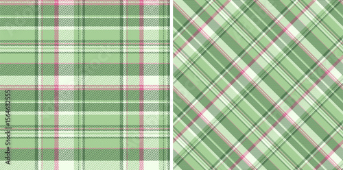 Seamless texture vector of tartan background textile with a fabric check plaid pattern. Set in christmas colors. Fashion outfits for women.