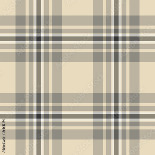 Classic plaid pattern in beige and grey tones. Versatile design for backgrounds, textiles, and creative projects needing a touch of timeless style sophistication.