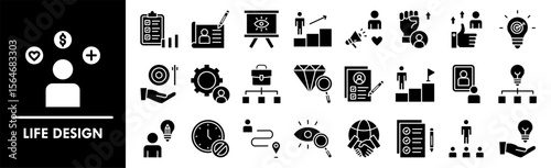 Life Design icon collection set. Containing design design, life, empowerment, motivation, smart goals