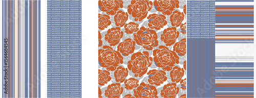 hand drawn patchwork colorful, vibrant, tones, colors, swimwear print fabric pattern prints design trendy fashion vector