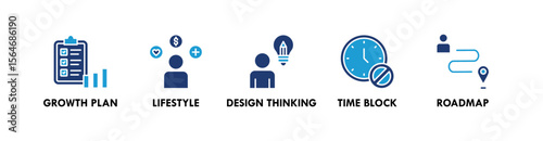 Life Design banner web icon vector illustration concept with an icon of growth, lifestyle, design thinking, time block, and roadmap