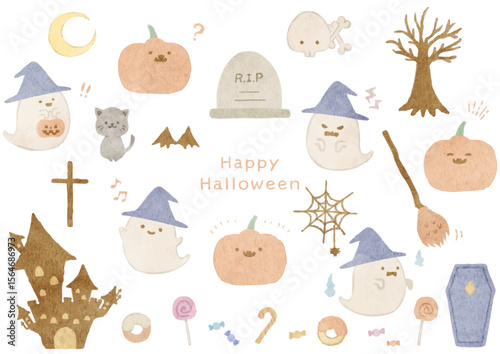 かわいいハロウィーンのイラストセット