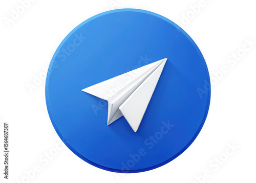 White paper airplane icon flying on a blue circle isolated on transparent background Free Download White paper airplane icon flying on a blue circle isolated on transparent background - GFXLoad