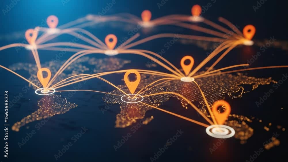 Global network map graphic design