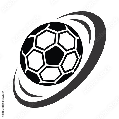 Vector Football with Fire Trail and Grunge Effect, Dynamic Soccer Ball and Football Icon Set with Motion Effects On White Background


