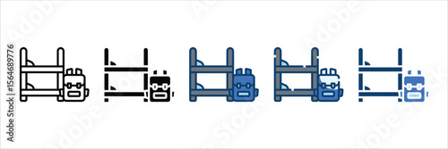 Hostel Icon Set Multiple Style Collection