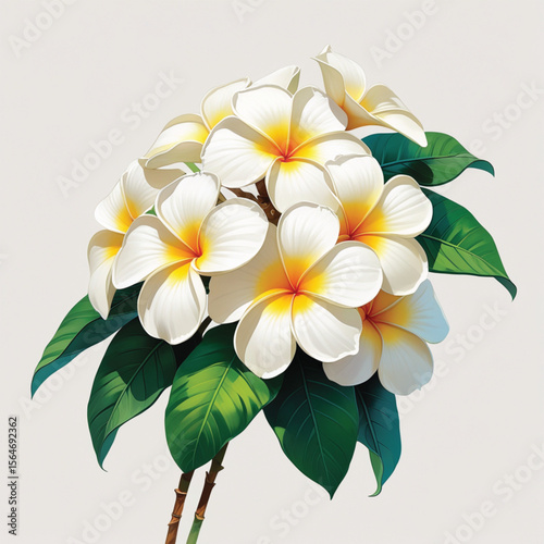 frangipani flower isolated on white