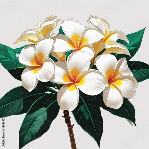frangipani flower isolated on white