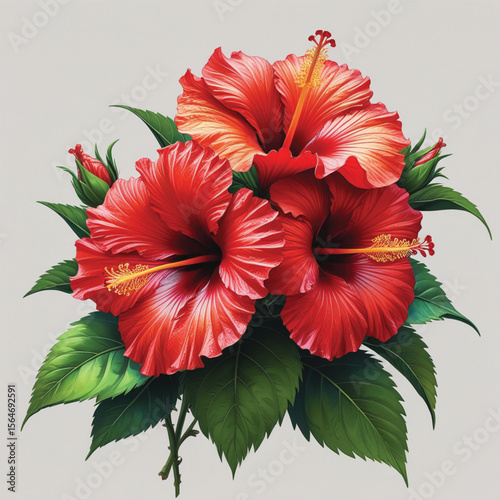 hibiscus flower isolated on white