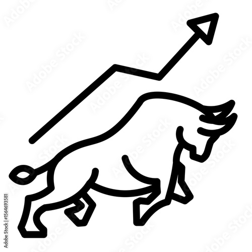 Bull Market  Icon Element For Design