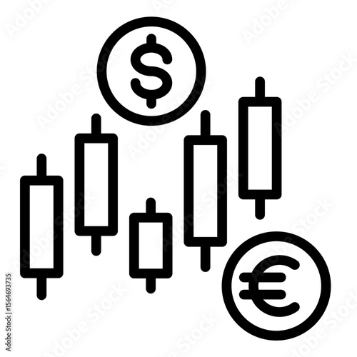 Forex Trading  Icon Element For Design