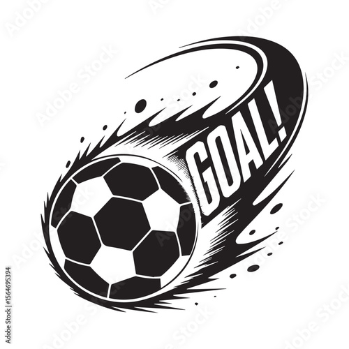Dynamic Soccer Ball Vector with Speed Motion Effects, Vector Football Graphics with Splashes, Fire, and Speed Trails On White Background


