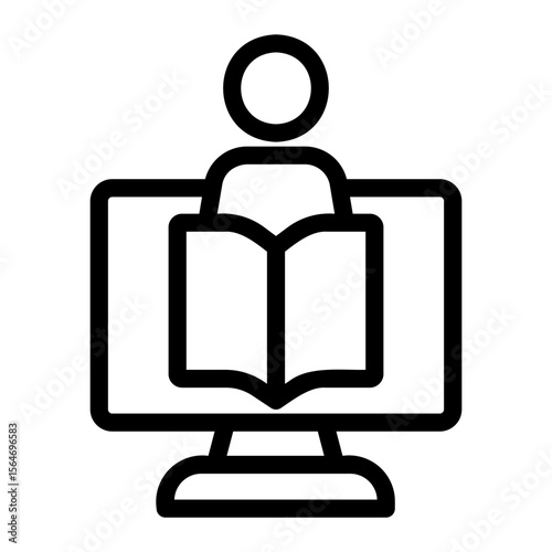 online lesson Line Icon