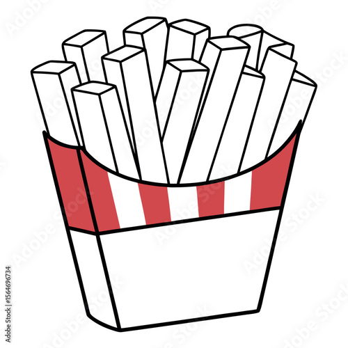 French fries in red striped container food snack