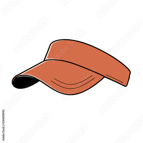 Orange visor cap with curved brim and casual design  