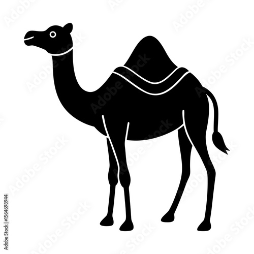 Standing desert animal mammal camel silhouette illustration