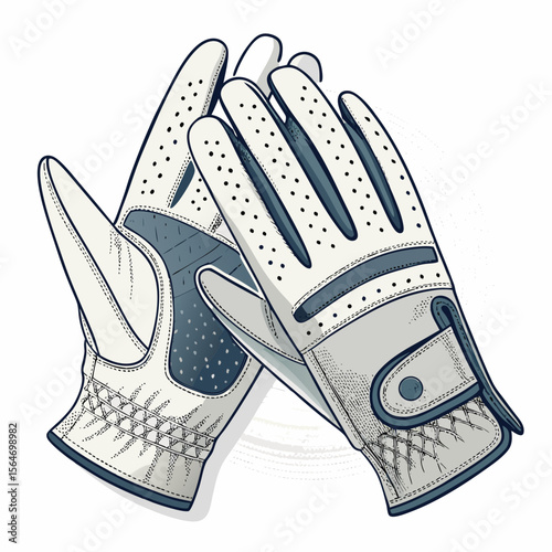 Golf gloves with perforations in a stylish design  