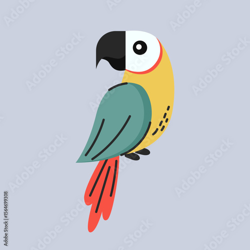 Full color illustration of a parrot beak
