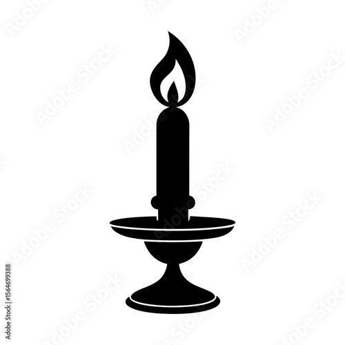 Candle flame light vector graphic religious holiday design silhouette