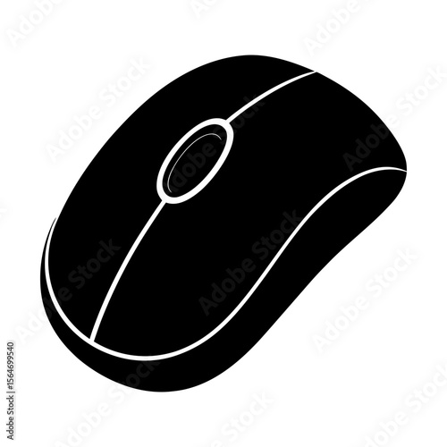 Wireless computer mouse accessory for pc and laptop users silhouette
