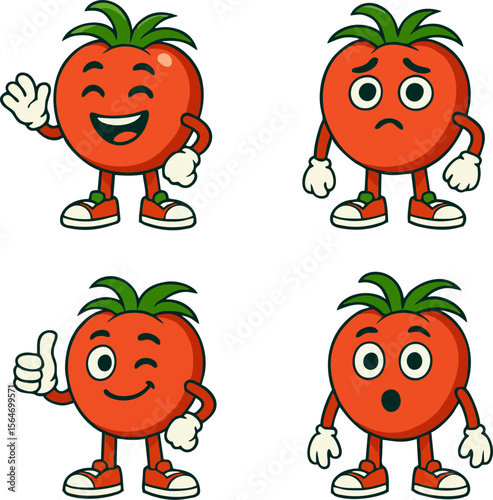 cartoon tomato character emotions