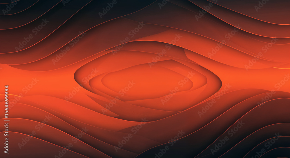 Fototapeta premium Abstract Orange and Black Layered Waves Background