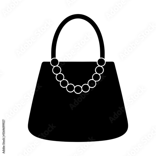 Stylish purse handbag fashion accessory elegant ladies object silhouette