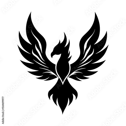 Phoenix bird wings flying animal mythology graphic illustration silhouette
