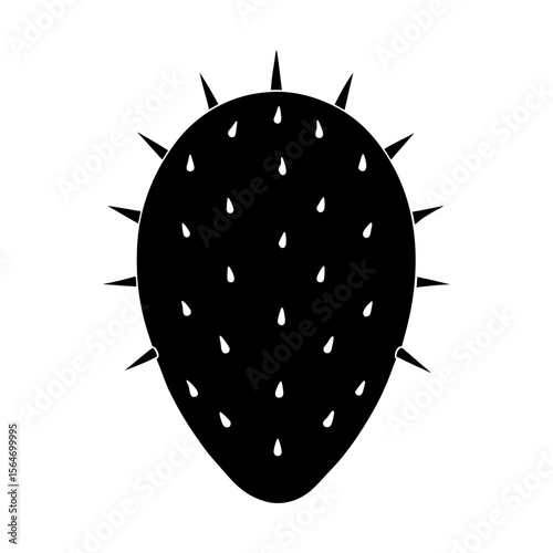 Prickly pear cactus pad succulent plant botanical desert flora silhouette