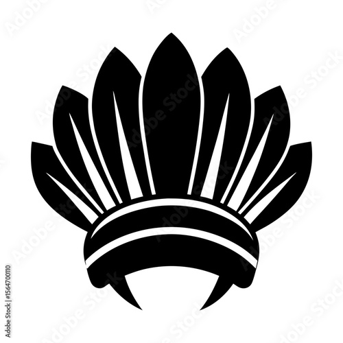 Native american headdress feather tribal symbol culture icon art silhouette