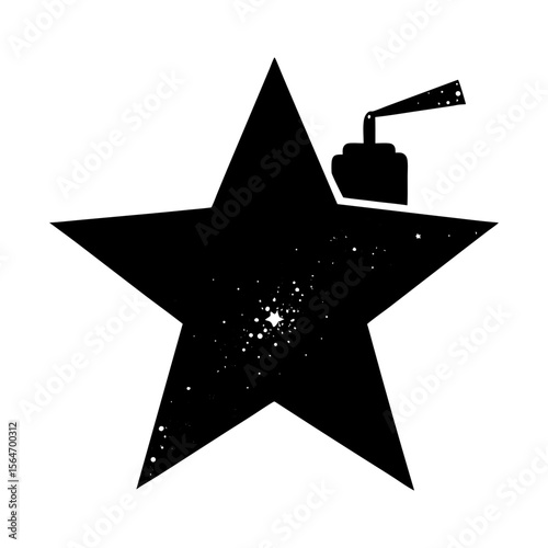 Star spray art design graphic element vector illustration silhouette