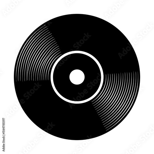 Vinyl record retro music audio disc vintage sound entertainment silhouette