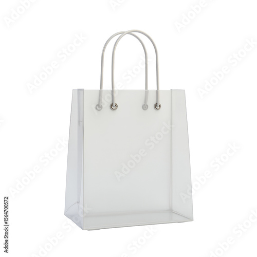 3D Single Shopping Bag Emoji in Transparent Material