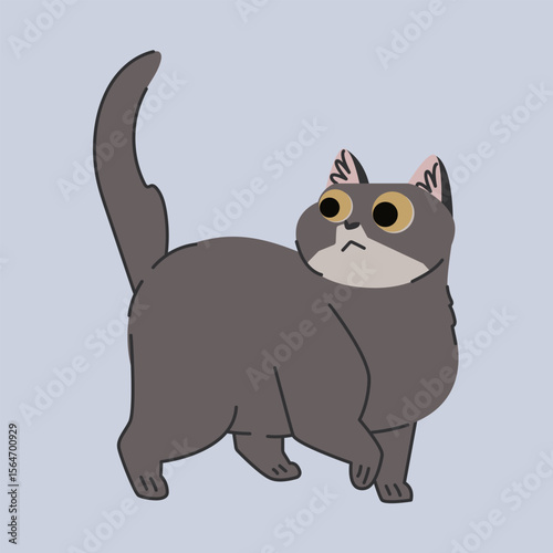 Cute fat cat illustration