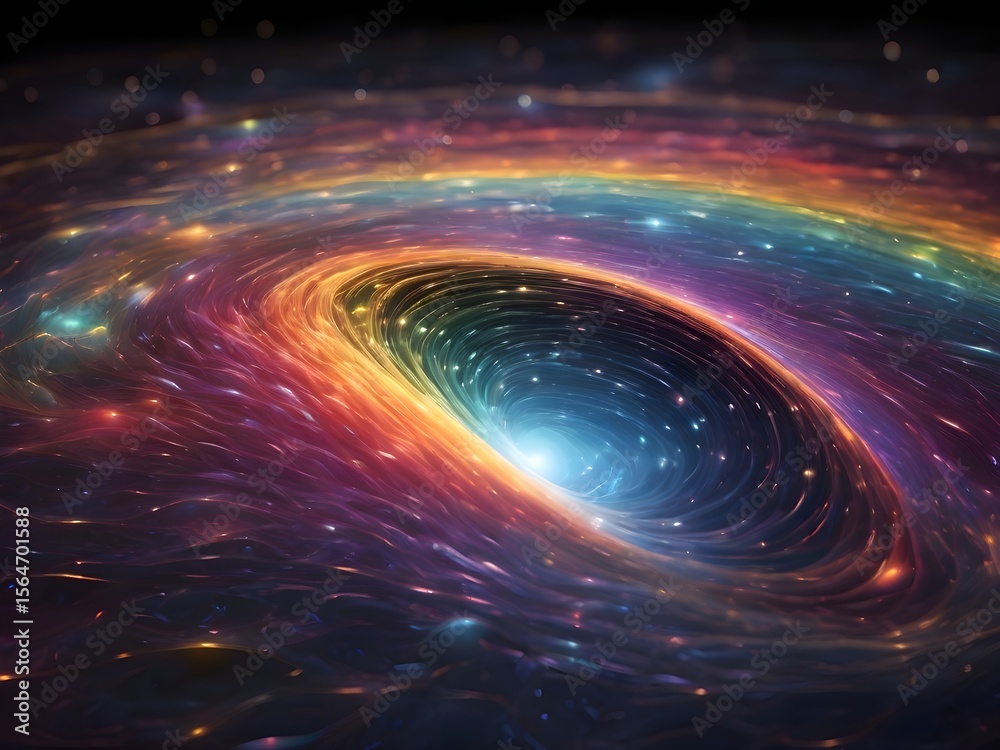 Vibrant Cosmic Swirl with Central Light - Abstract Galaxy Vortex Vibrant Cosmic Swirl with Central Light - Abstract Galaxy Vortex