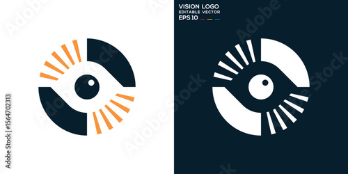 Vision logo. Eye, camera, media. Vector icon symbol template EPS 10.
