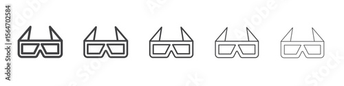 3D glasses icon simple illustration collection symbol