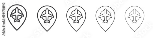 Airport location icon simple illustration collection symbol