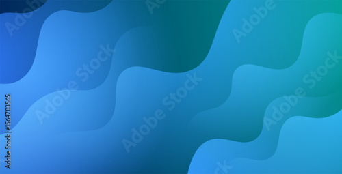dynamic abstract green liquid color gradient wavy geometric fluid shape background. eps10 vector