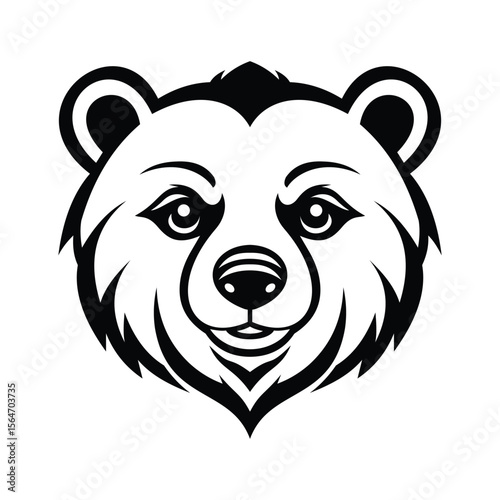 A strong glyph icon of black bear face